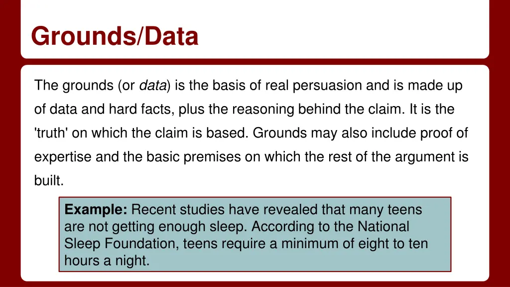 grounds data