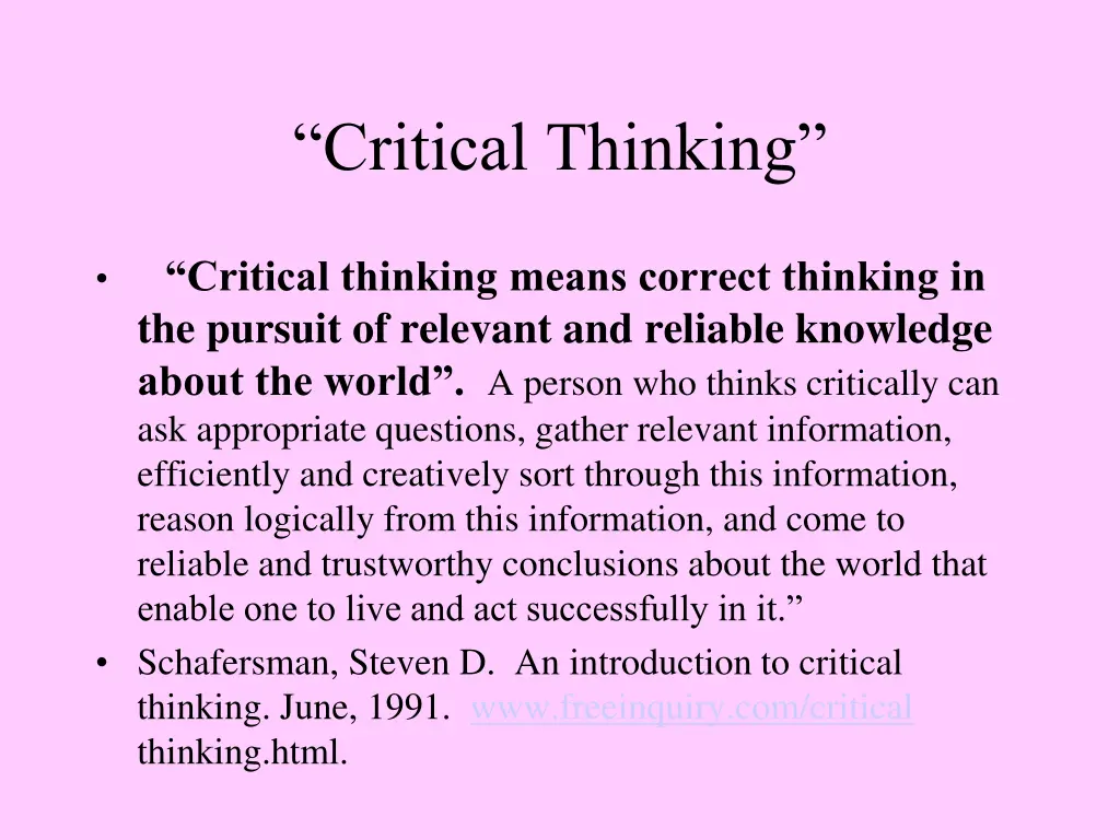 critical thinking