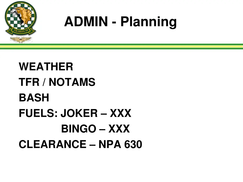 admin planning