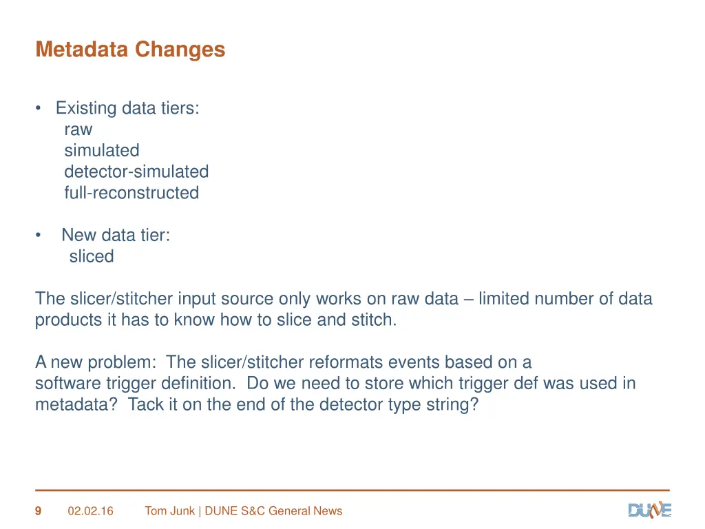 metadata changes