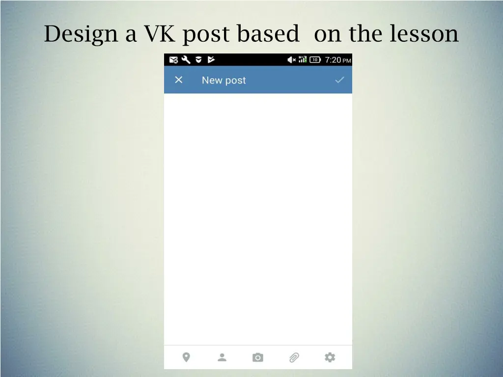 design a vk post based on the lesson