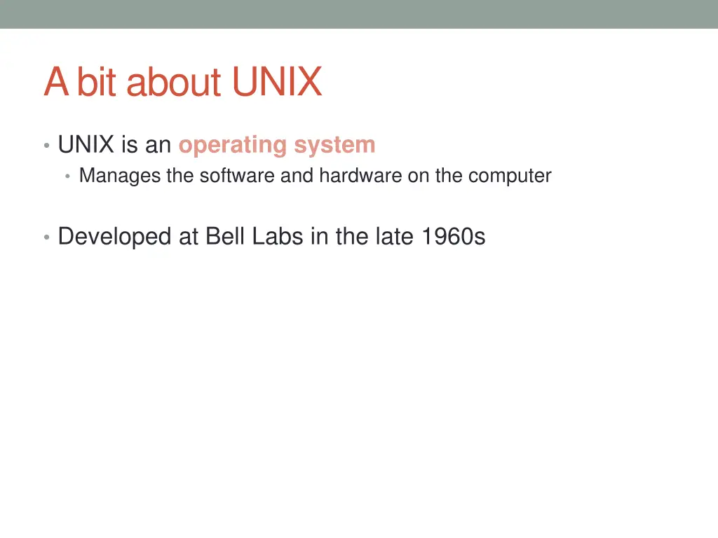 a bit about unix