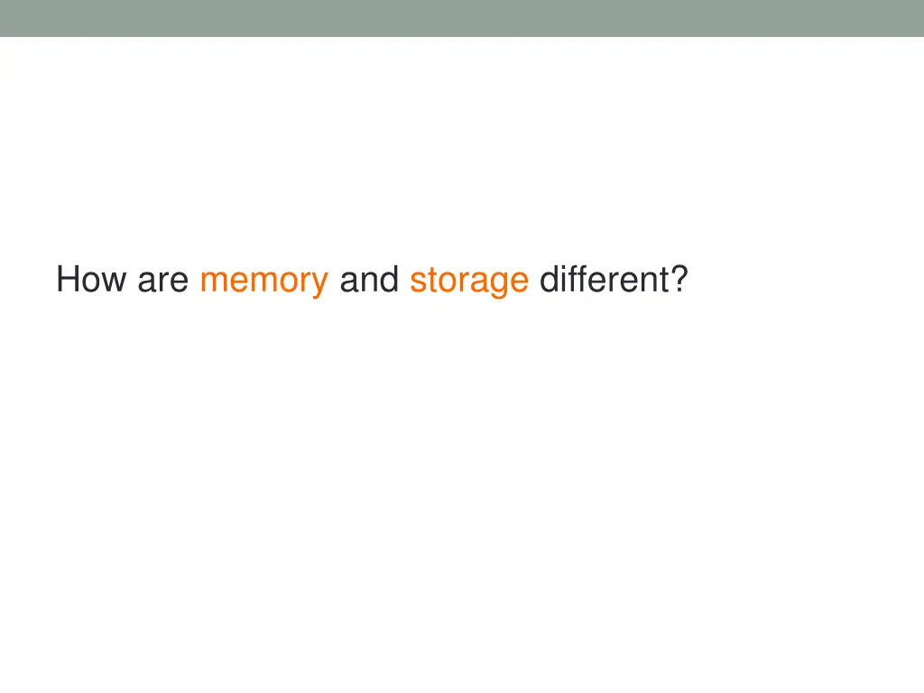 how are memory and storage different