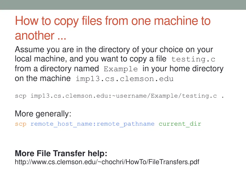 how to copy files from one machine to another