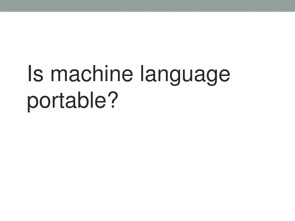 is machine language portable