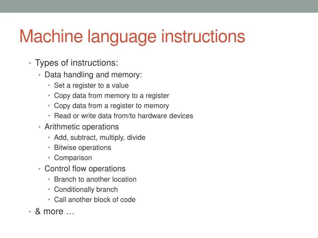 machine language instructions