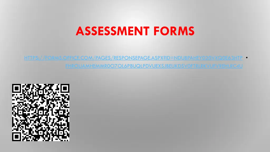 assessment forms