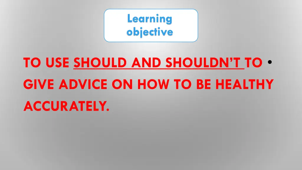 learning objective