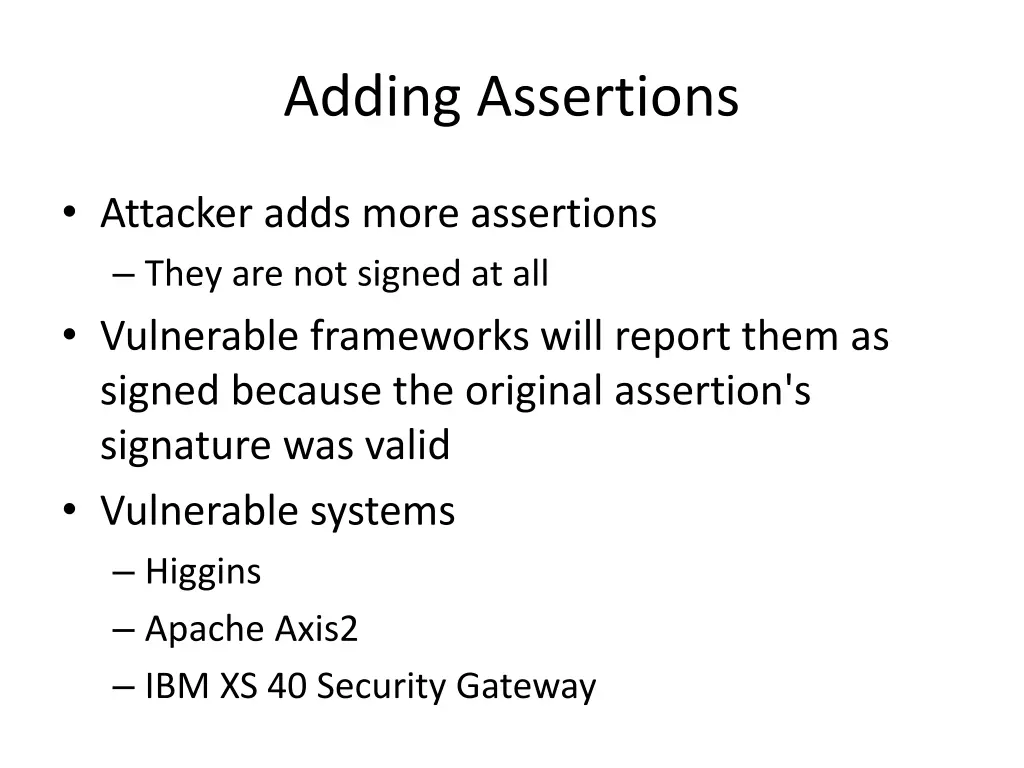 adding assertions