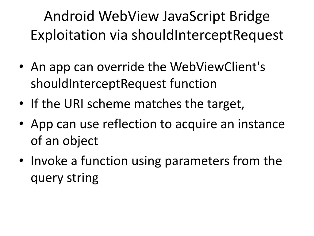 android webview javascript bridge exploitation