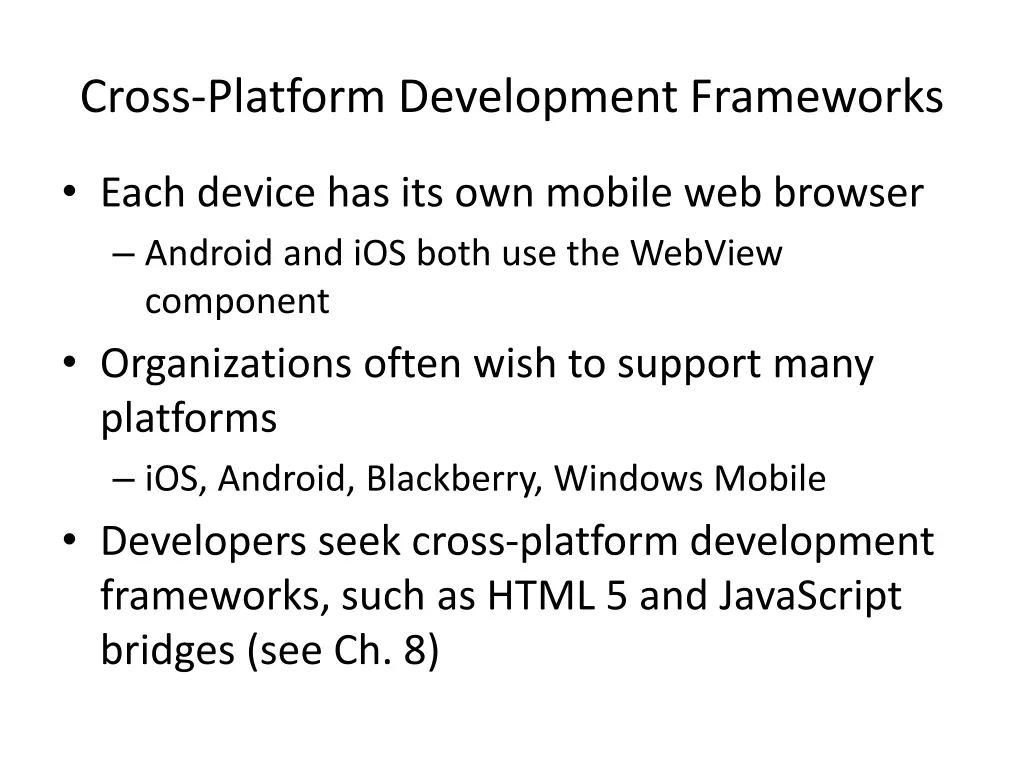 cross platform development frameworks