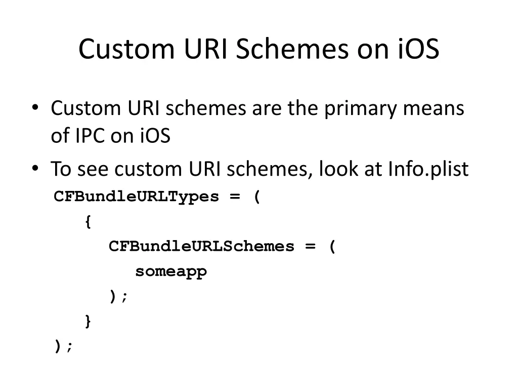 custom uri schemes on ios