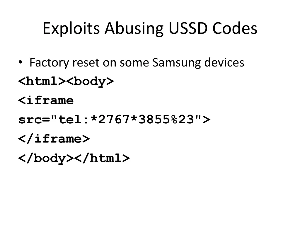 exploits abusing ussd codes