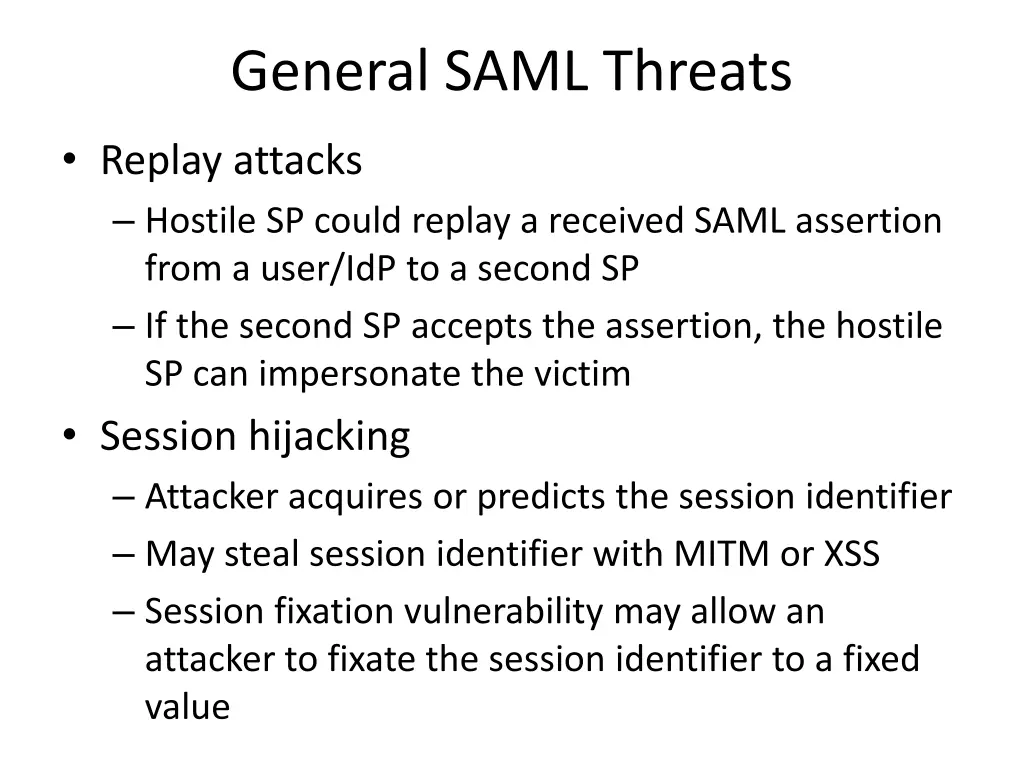 general saml threats 2