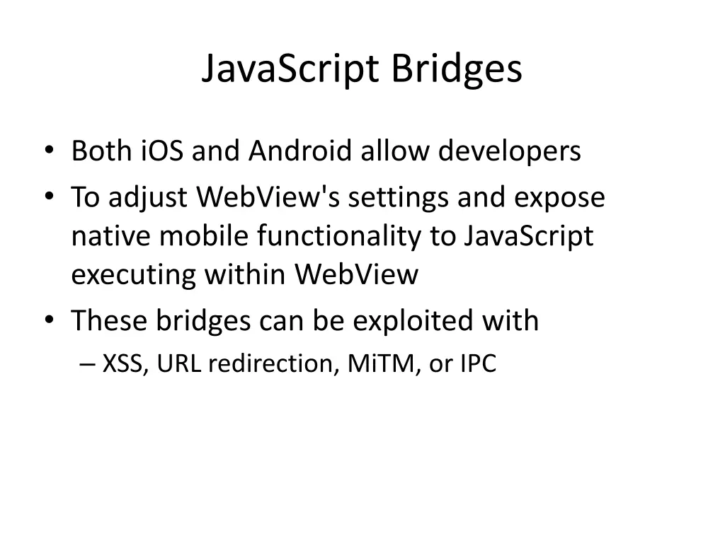 javascript bridges