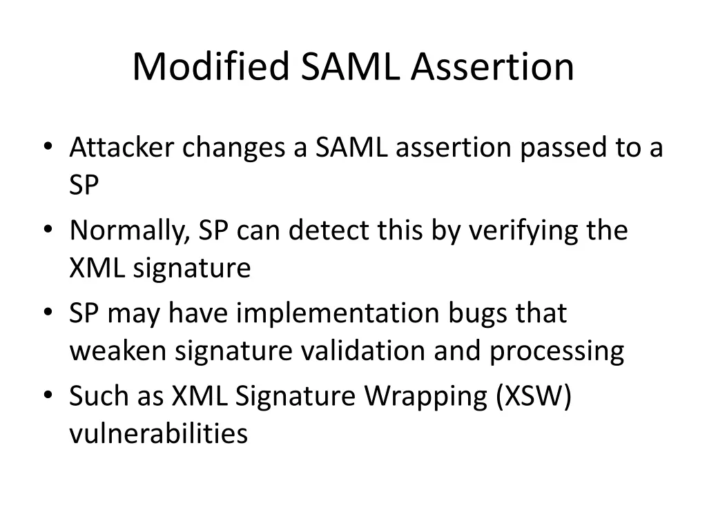 modified saml assertion