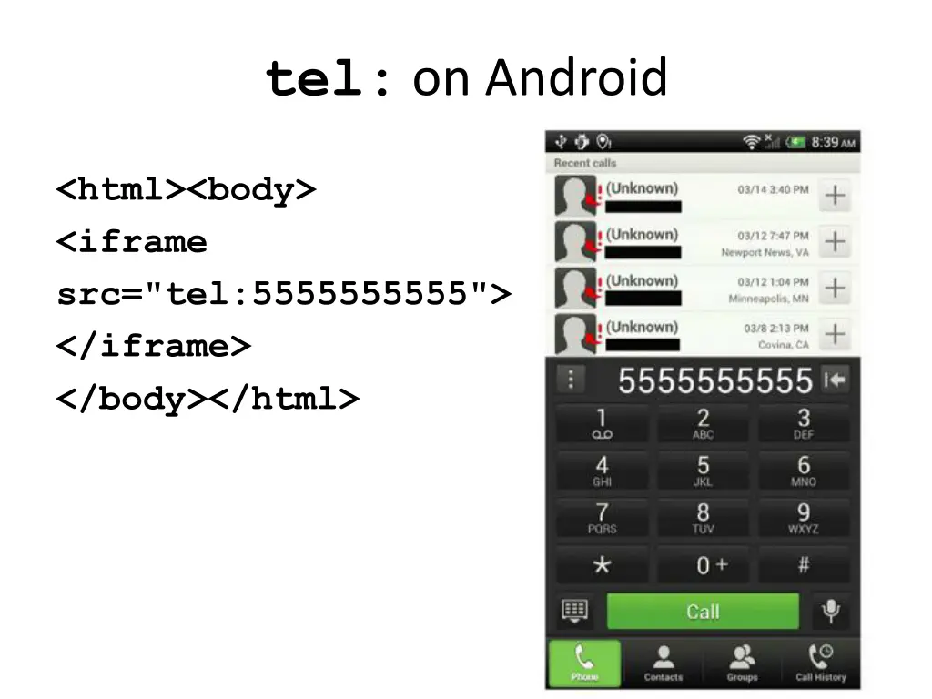 tel on android