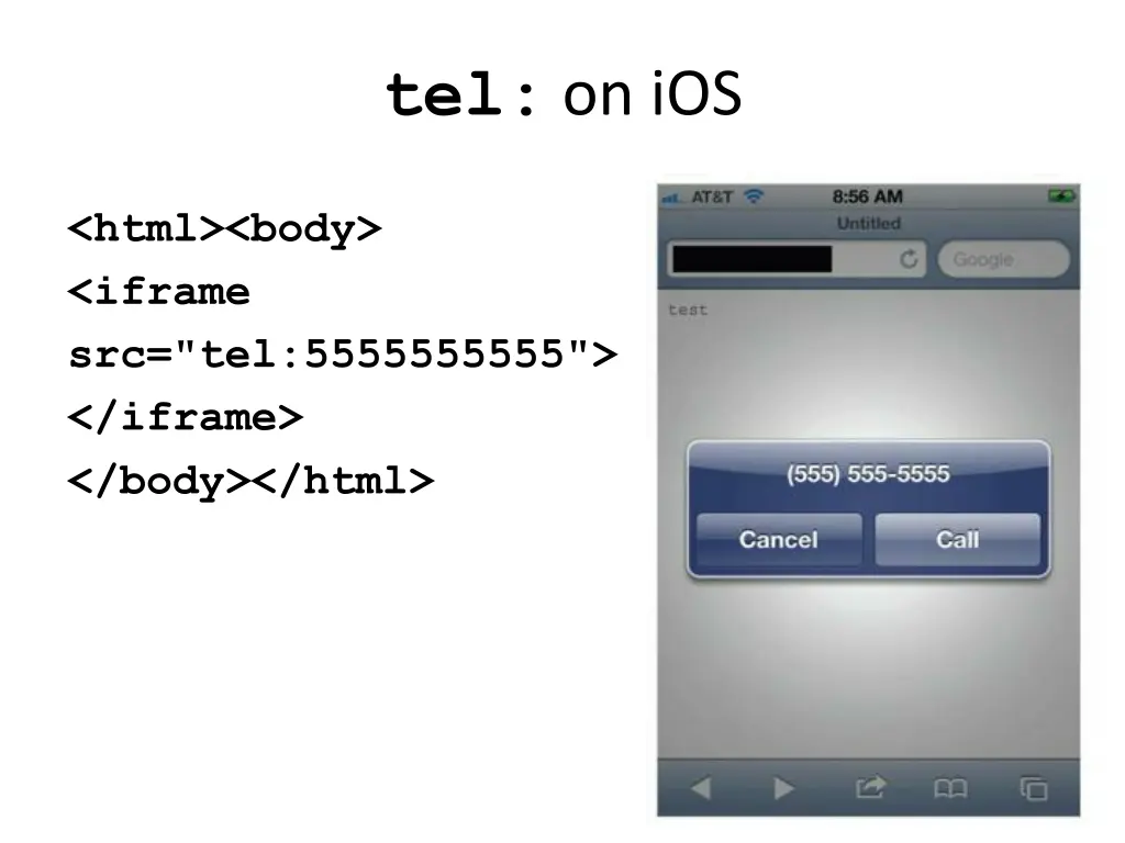 tel on ios