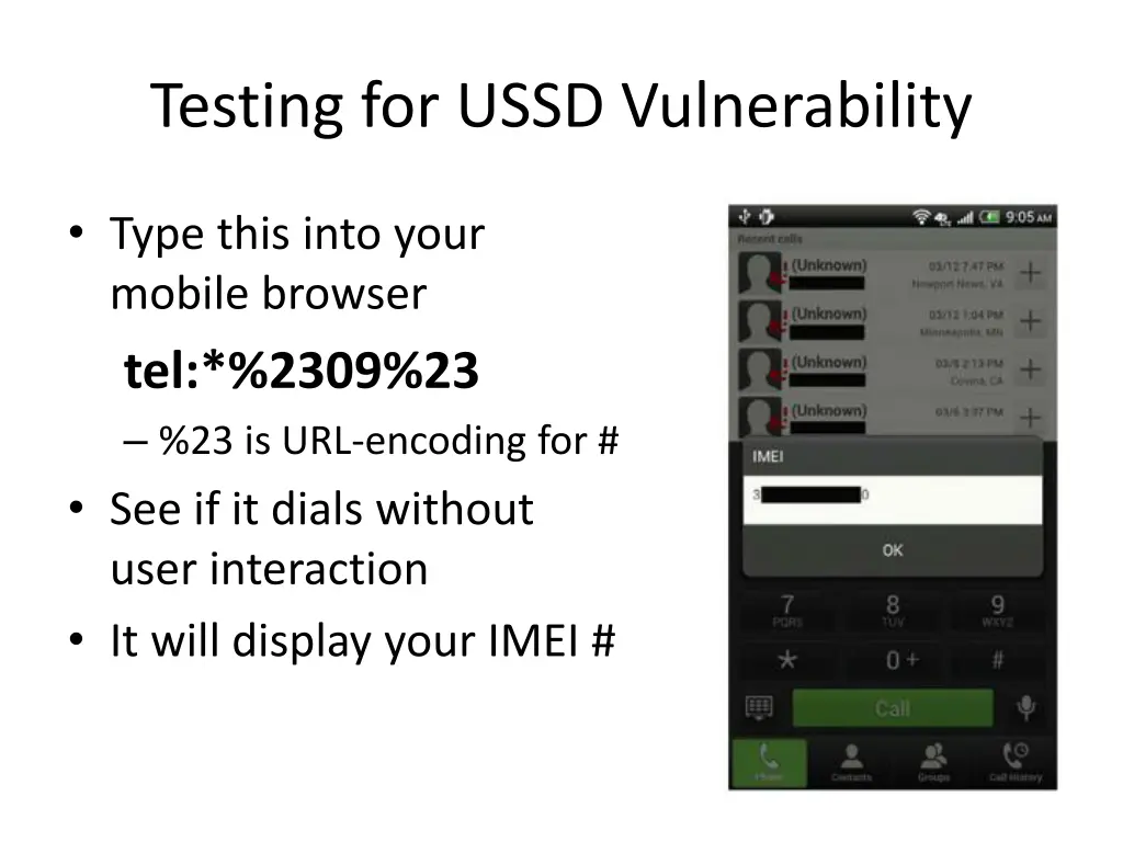 testing for ussd vulnerability