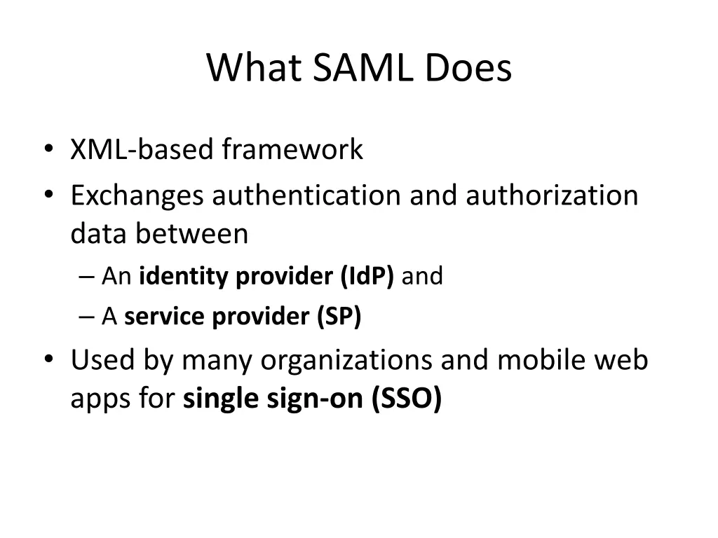 what saml does