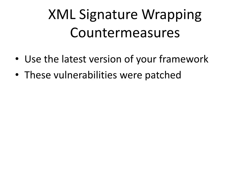 xml signature wrapping countermeasures