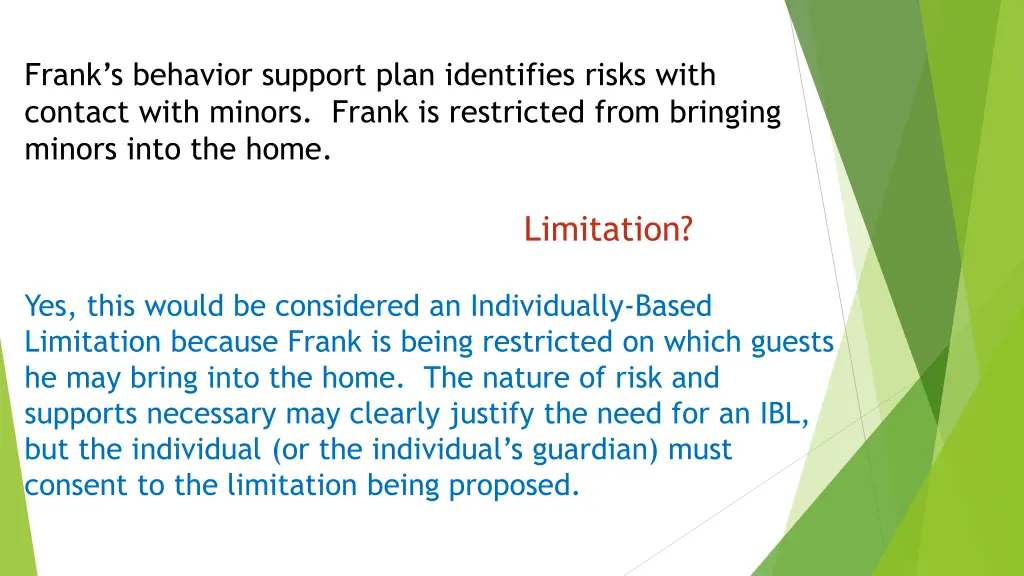 frank s behavior support plan identifies risks