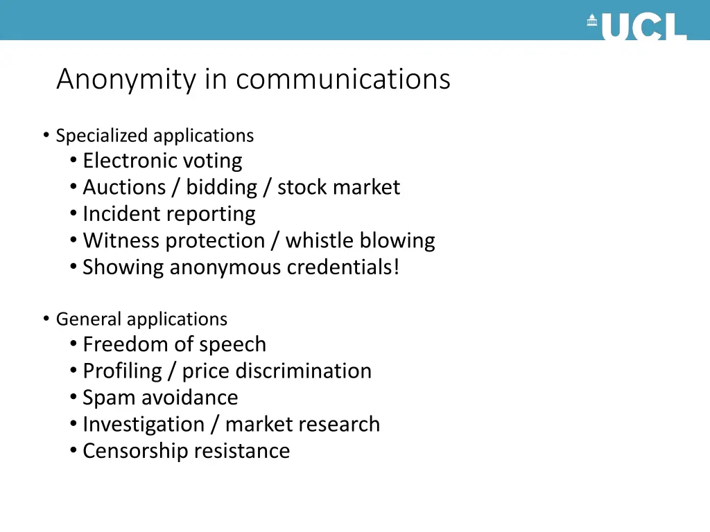 anonymity in communications