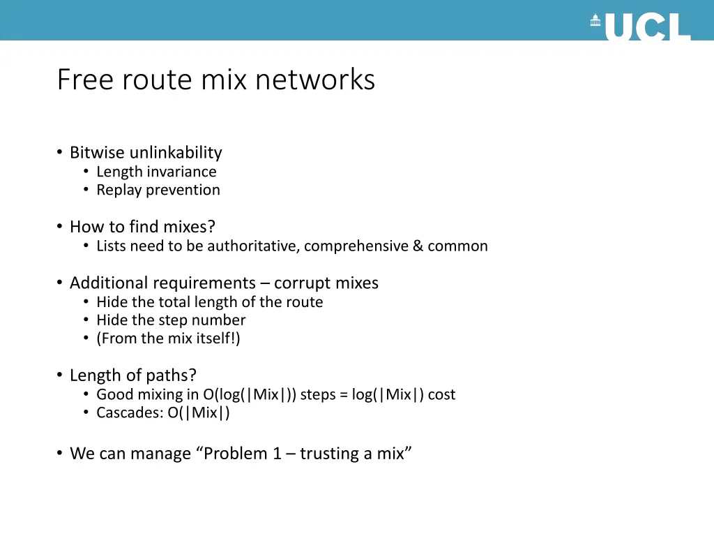 free route mix networks