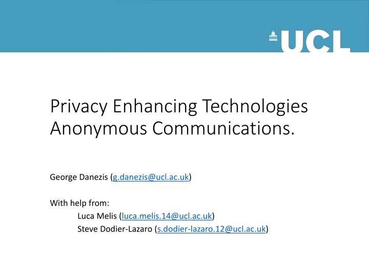 privacy enhancing technologies anonymous