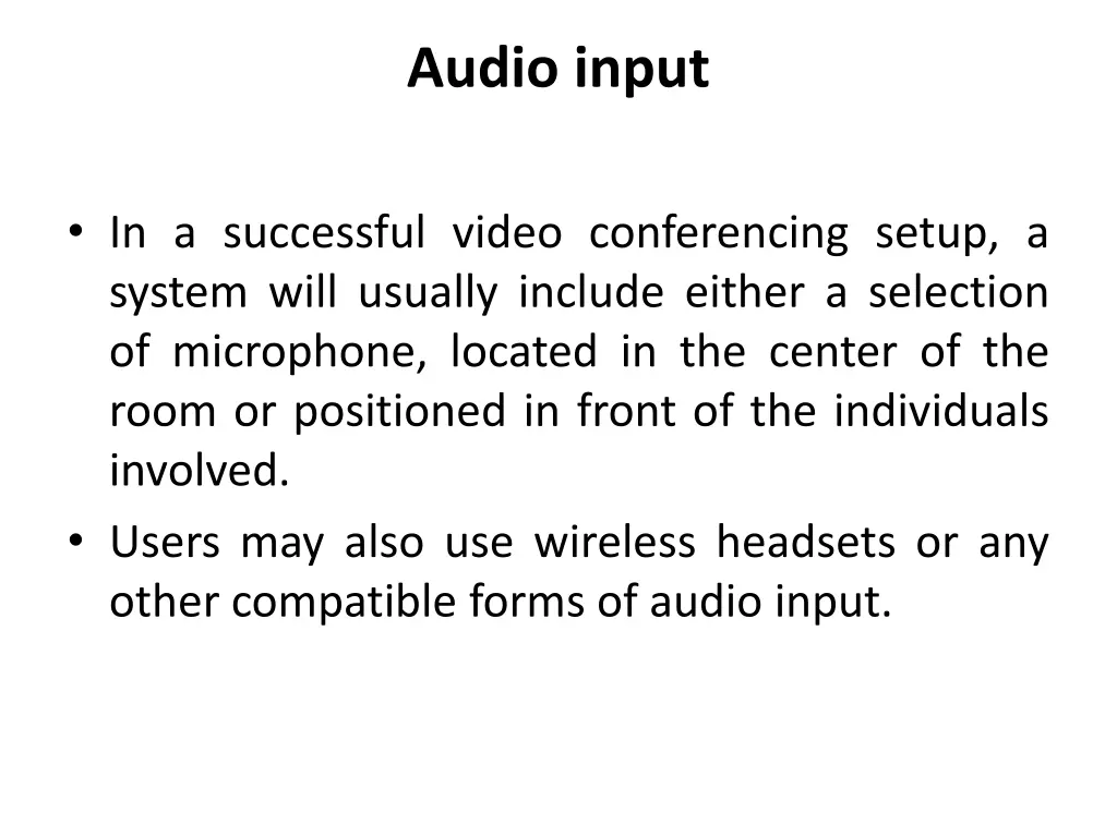 audio input