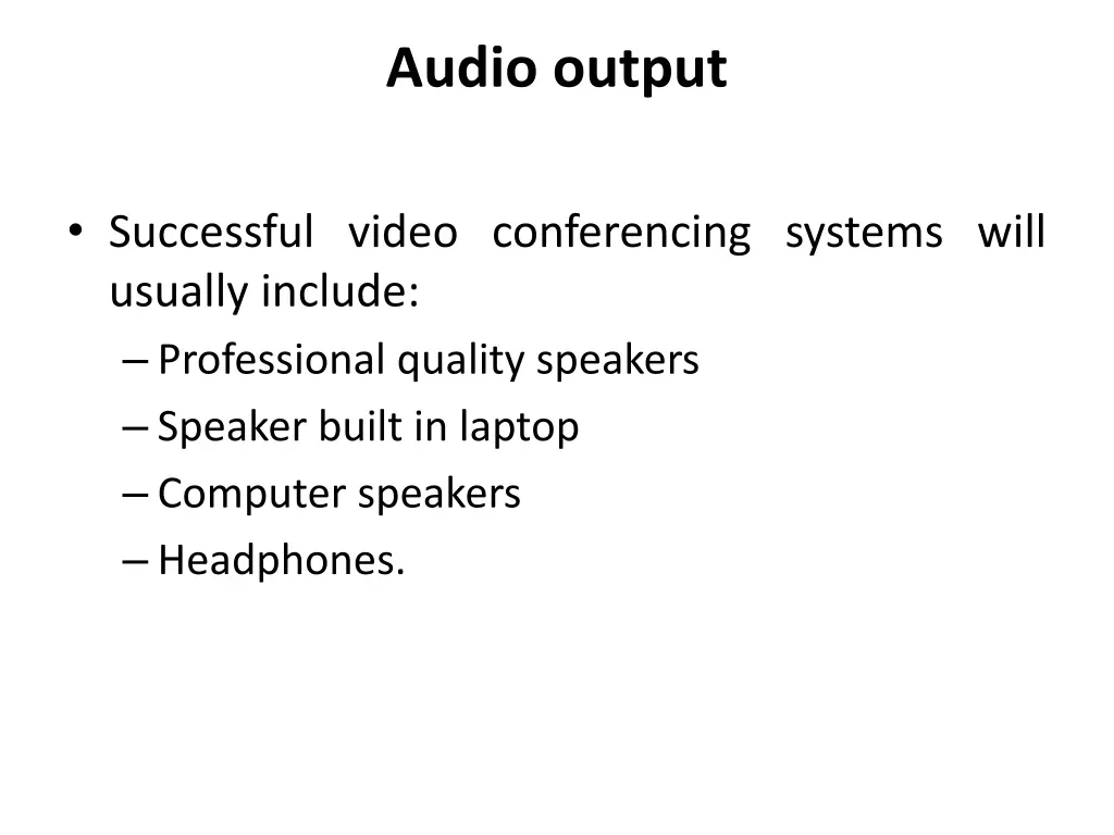 audio output