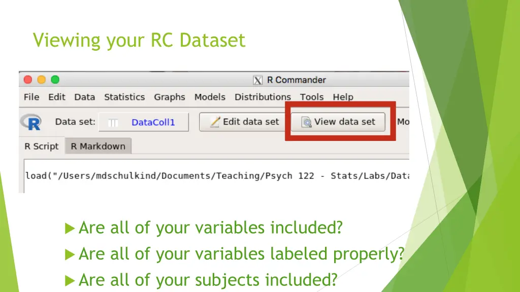 viewing your rc dataset