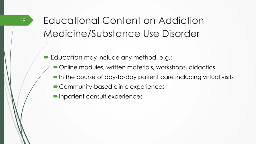 educational content on addiction medicine