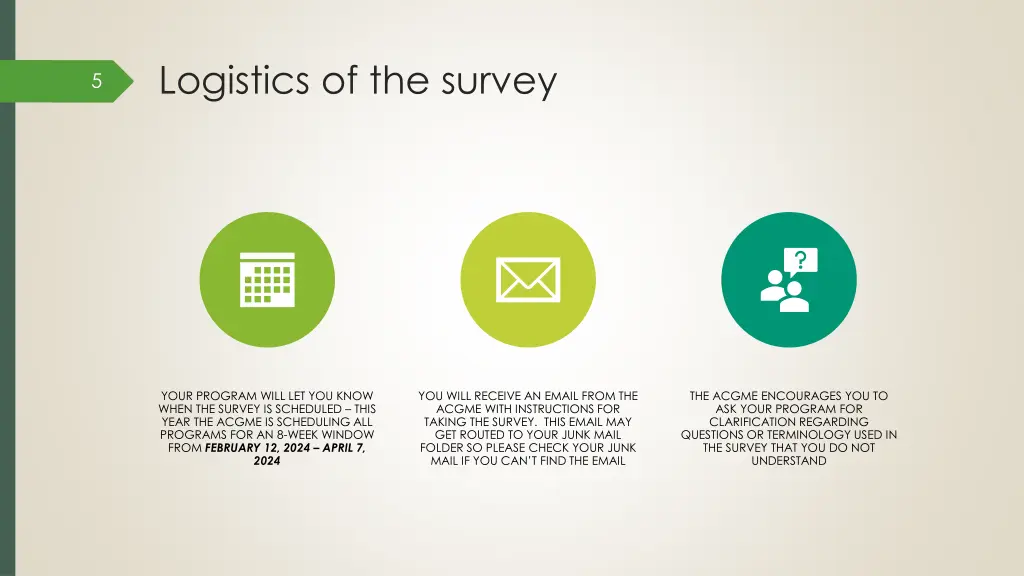 logistics of the survey