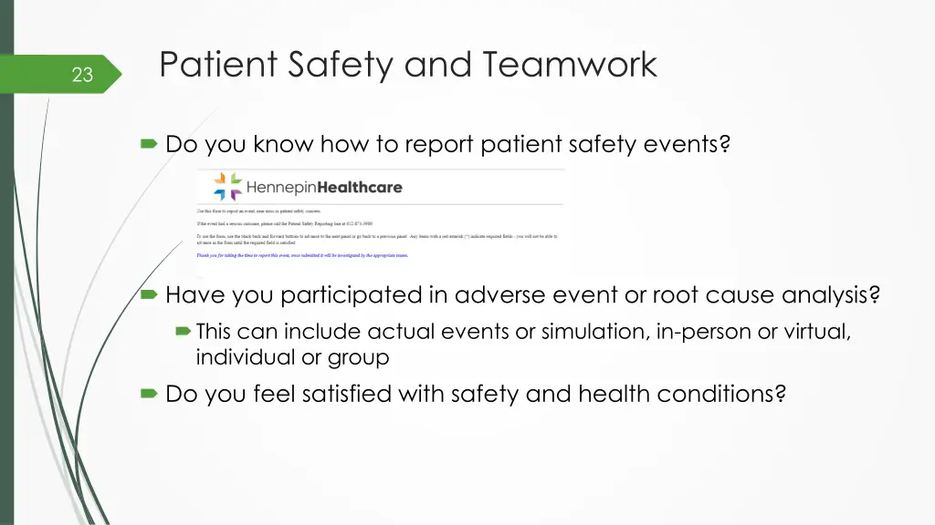 patient safety and teamwork