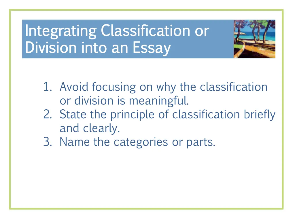 integrating classification or integrating