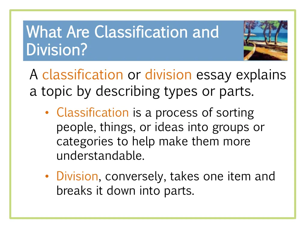 what are classification and what