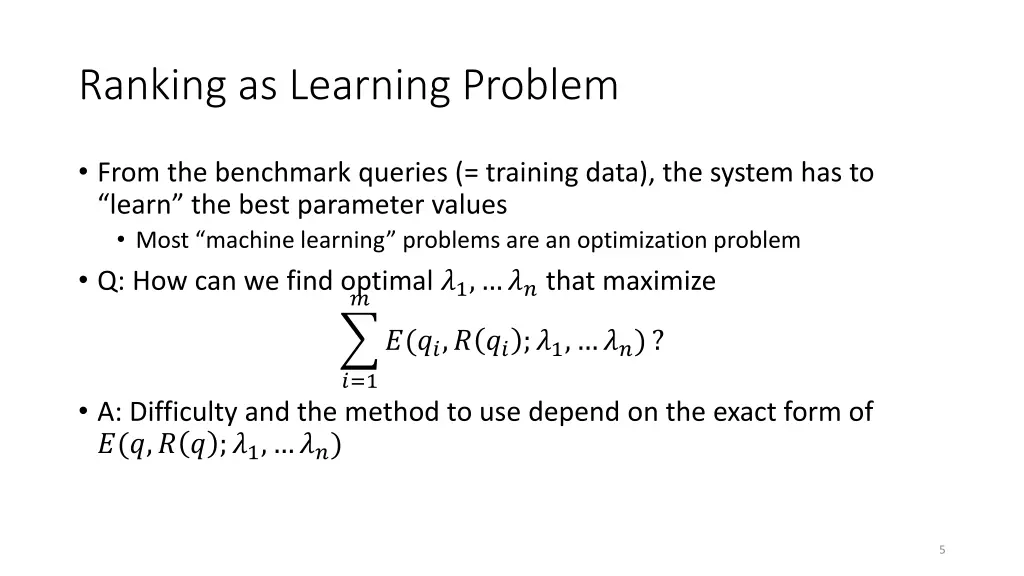 ranking as learning problem