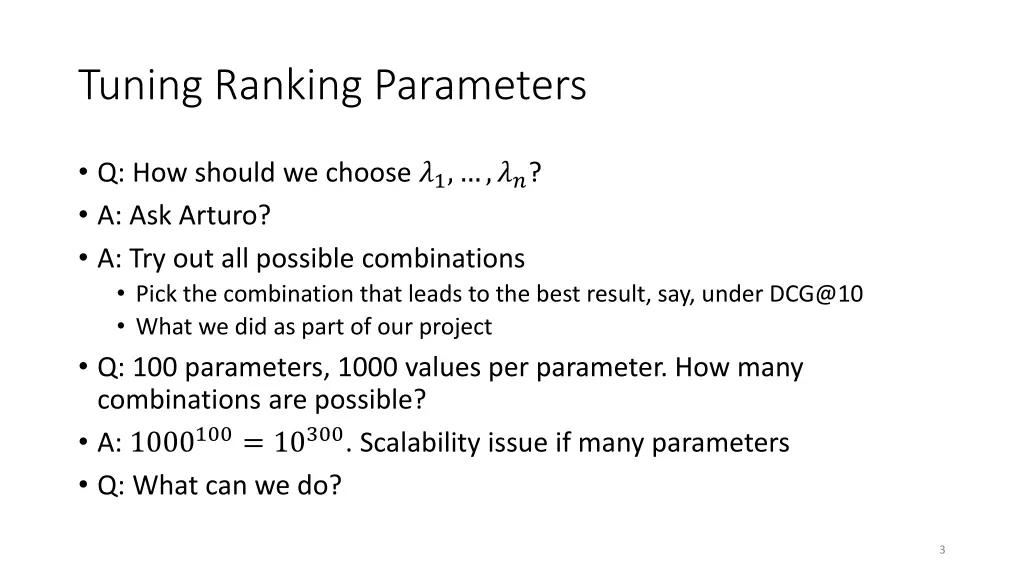 tuning ranking parameters