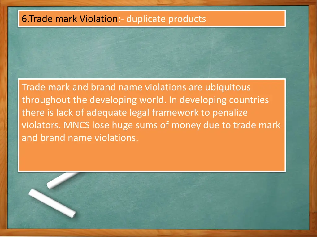 6 trade mark violation duplicate products