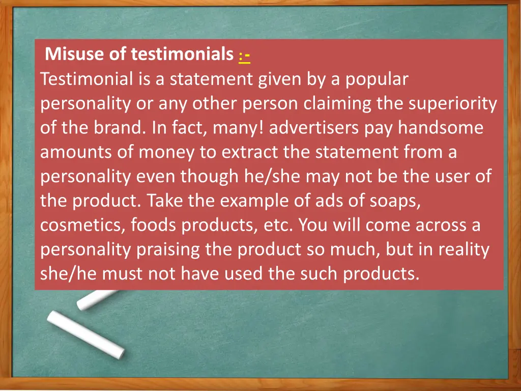 misuse of testimonials testimonial is a statement