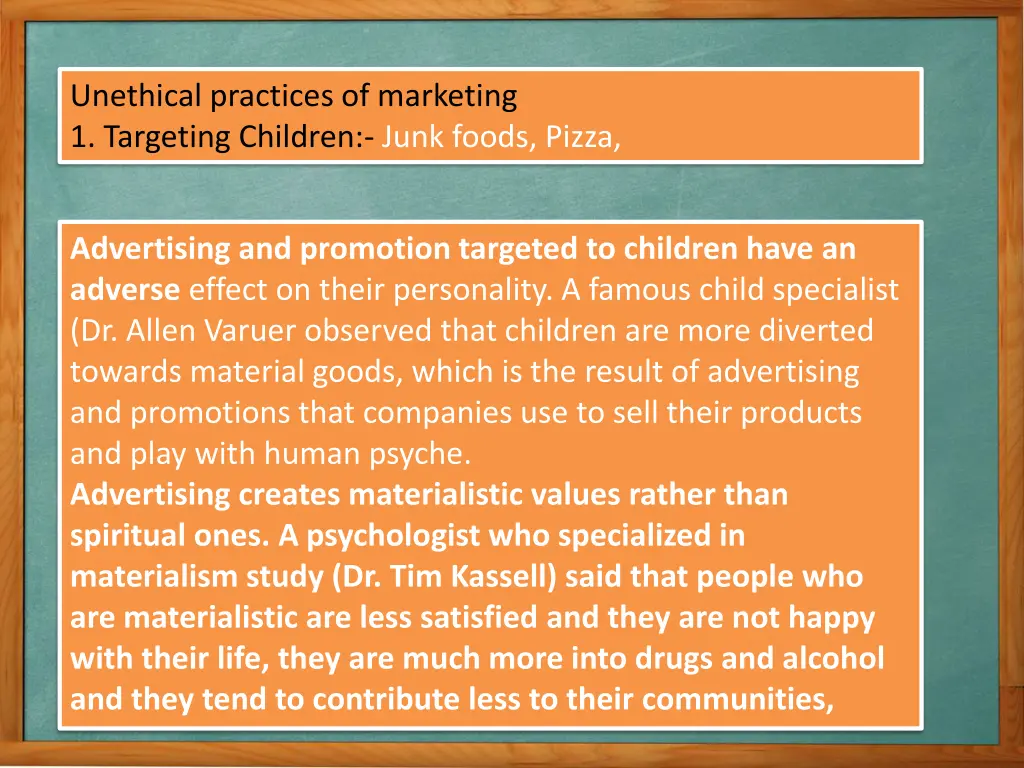 unethical practices of marketing 1 targeting