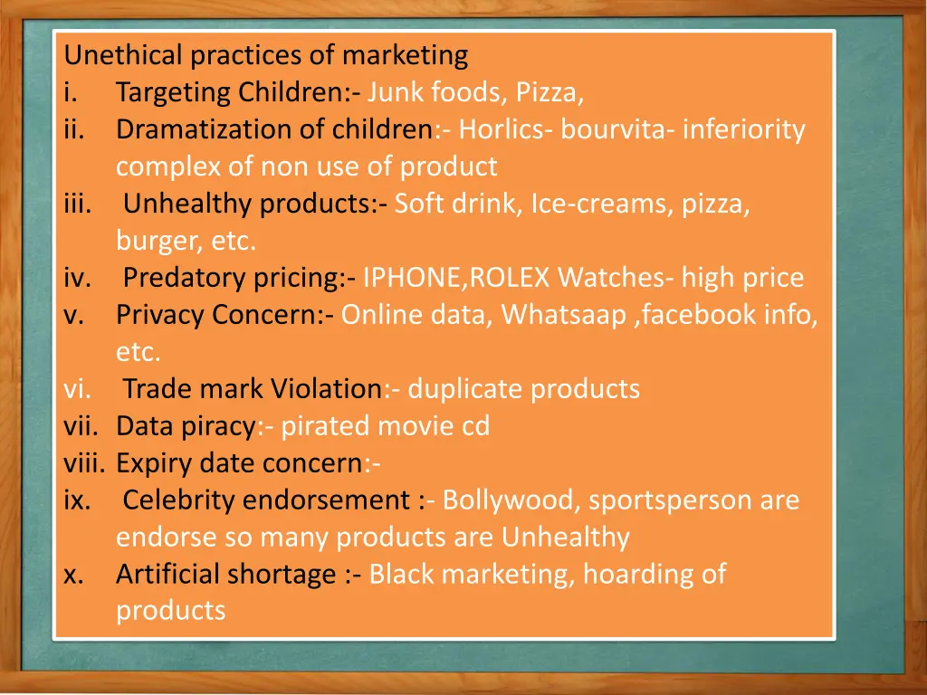 unethical practices of marketing i targeting 1