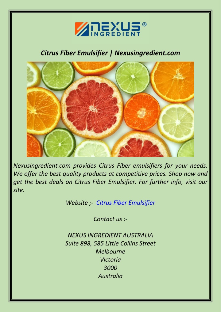 citrus fiber emulsifier nexusingredient com