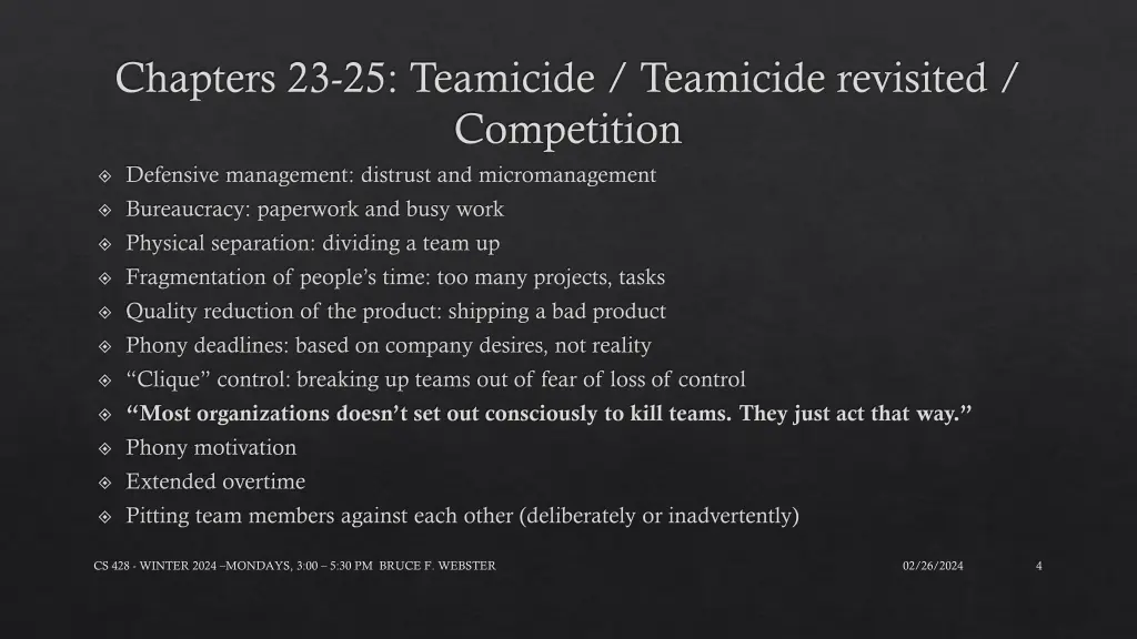 chapters 23 25 teamicide teamicide revisited