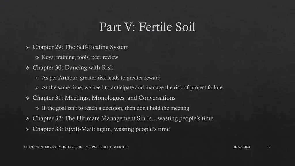 part v fertile soil