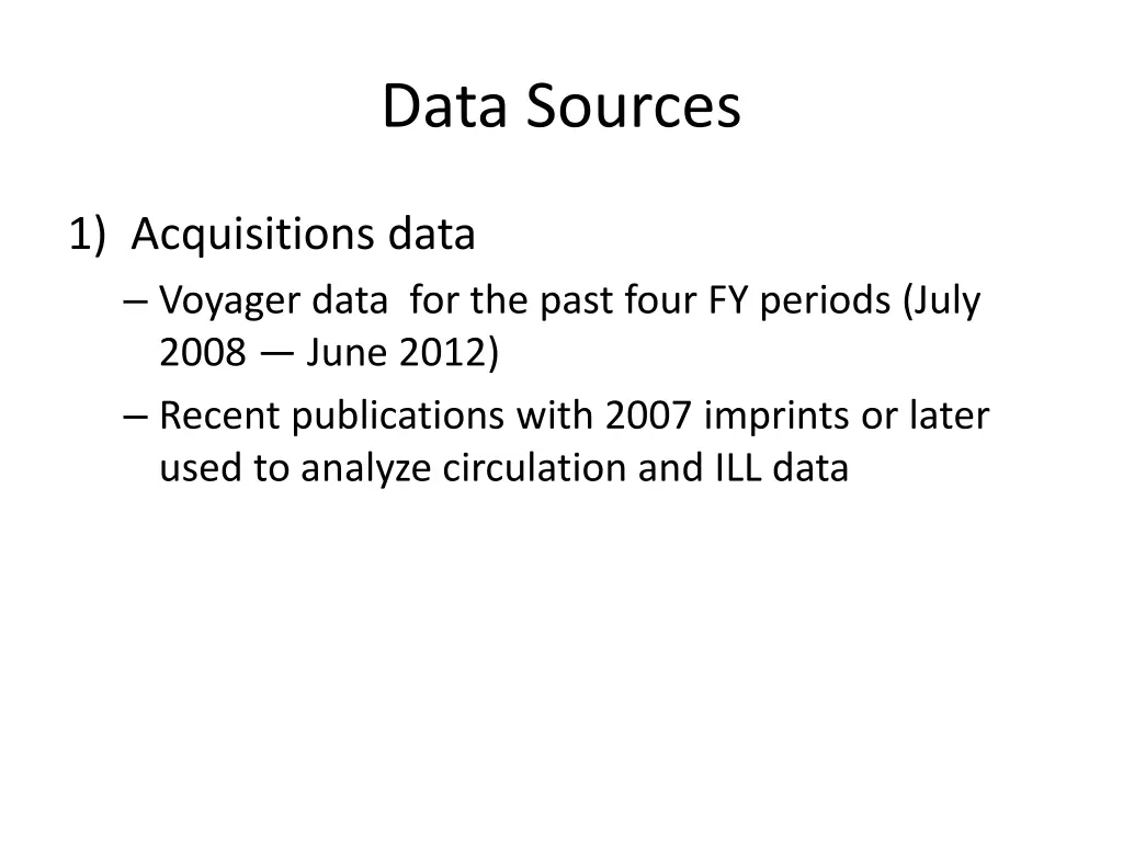 data sources