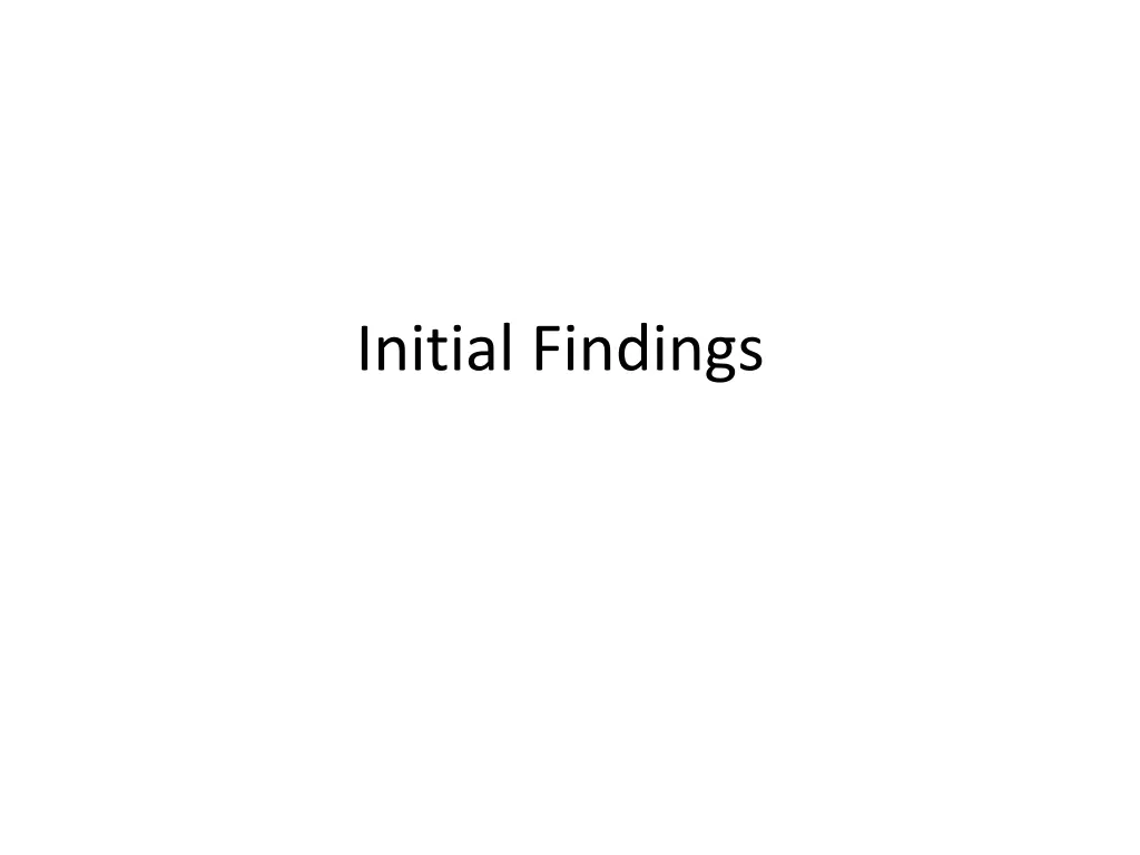 initial findings